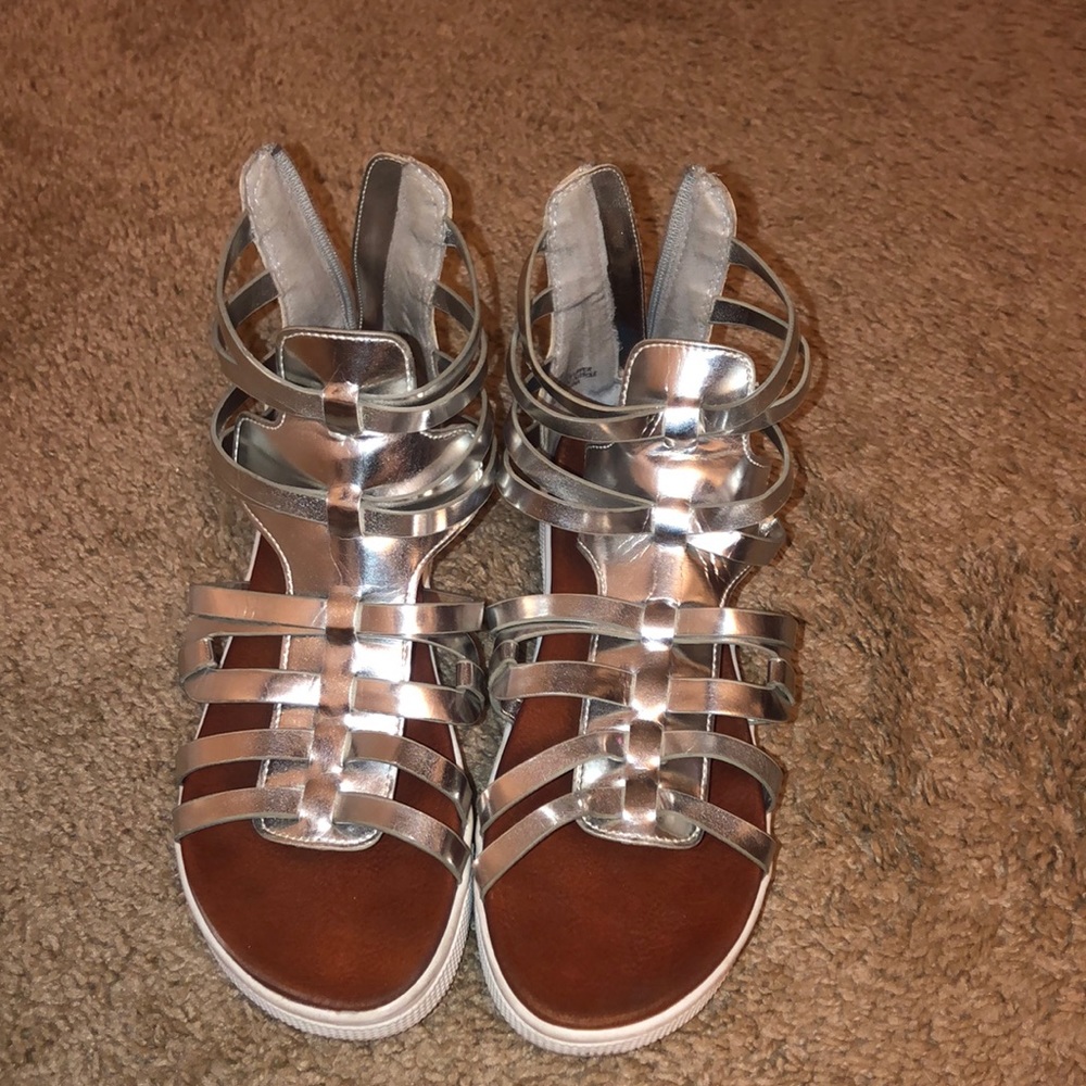 Silver Gladiator sandals